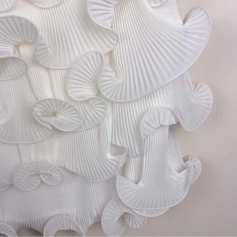 Milly | Blakely One Shoulder Tiered Ruffled Mini Dress White | 4 - Picture 12 of 16